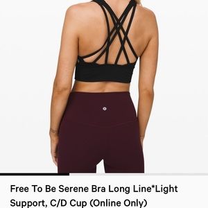 To Be Serene Long Lined Sports Bra size 8